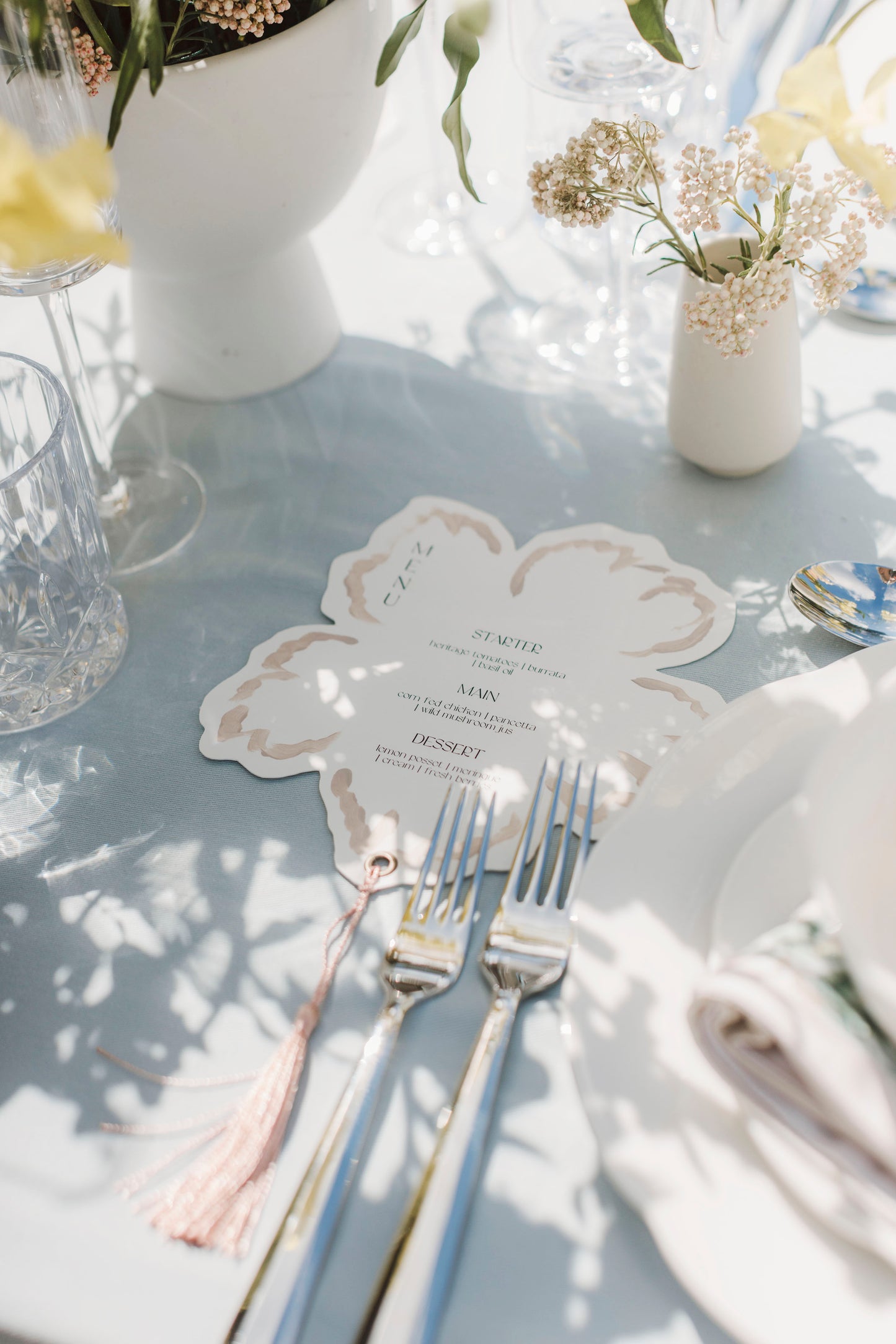 Floral Tassel Menus