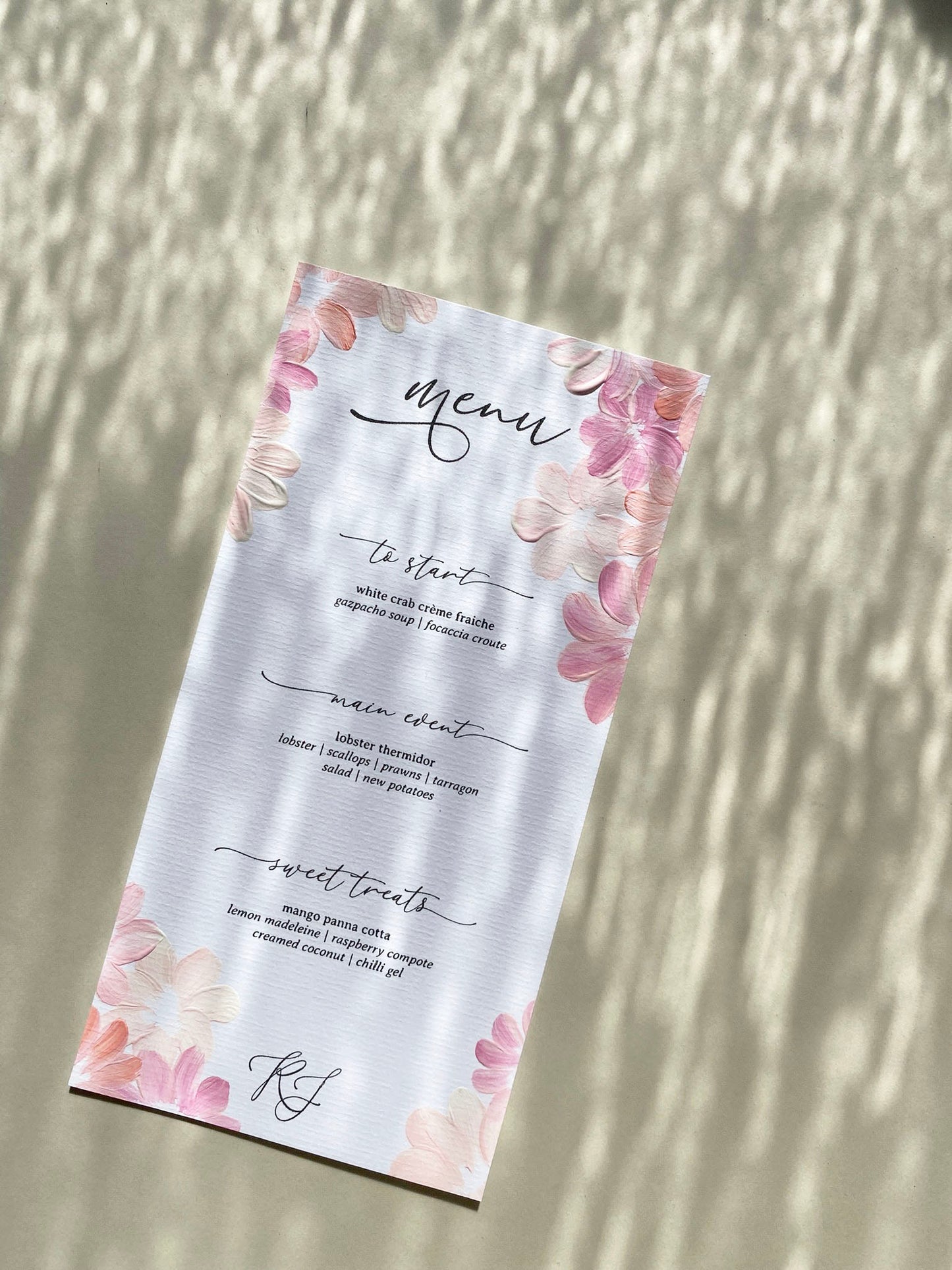 Blossom Menus