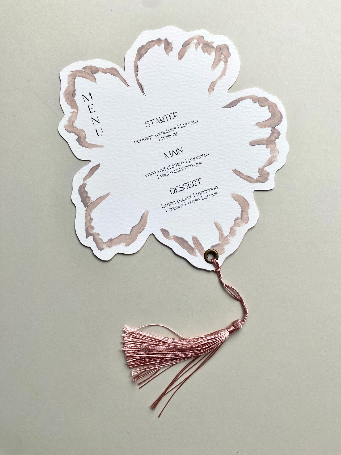 Floral Tassel Menus