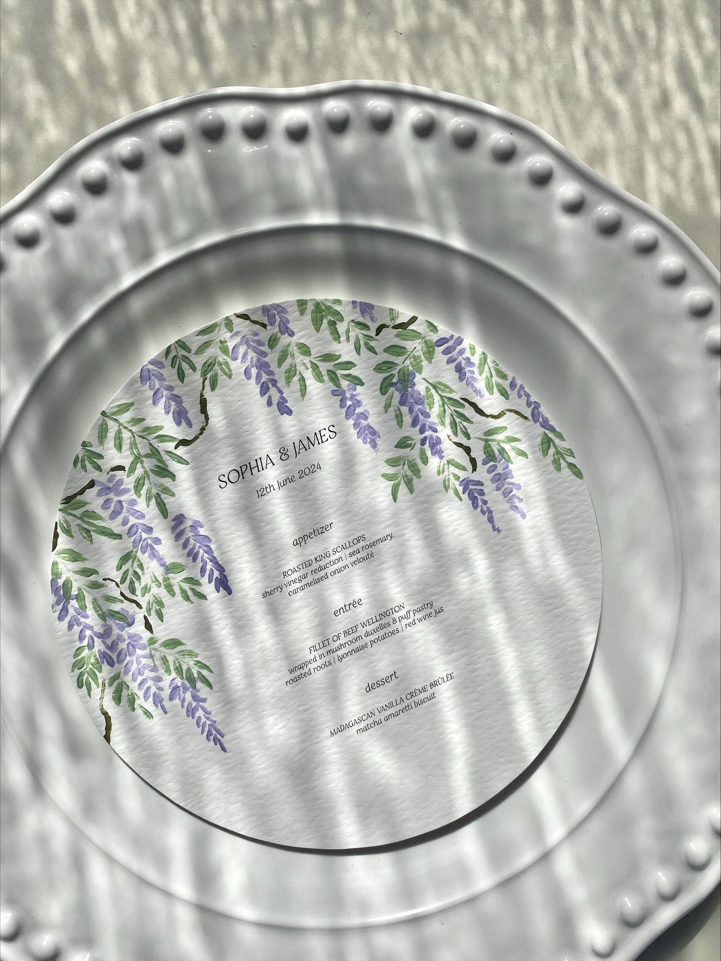 Wisteria Menus