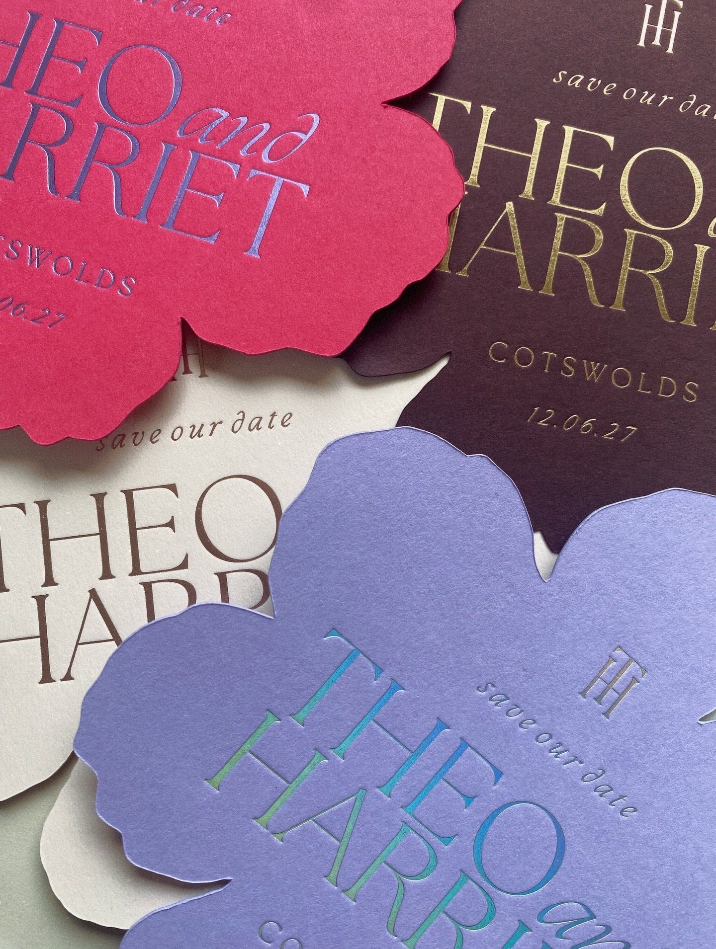 Foil Flower Save The Date