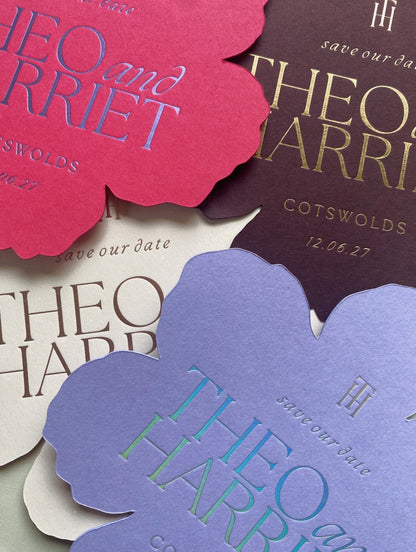 Foil Flower Save The Date