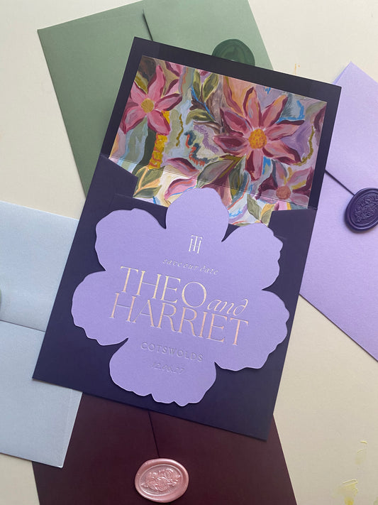 Foil Flower Save The Date