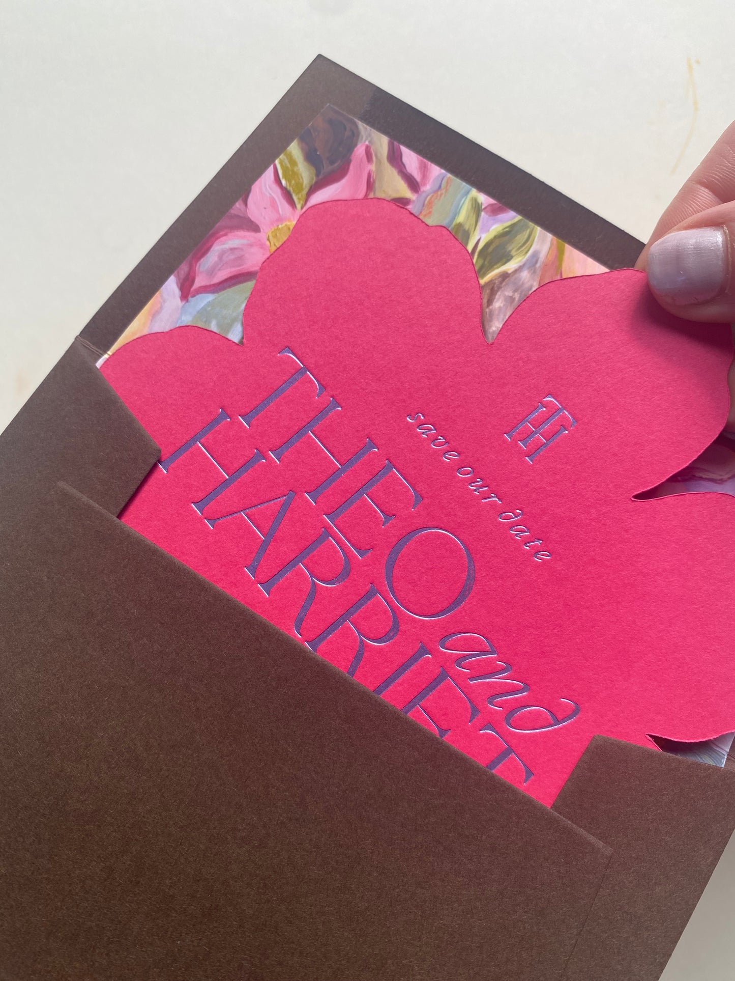 Foil Flower Save The Date