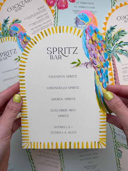 tropical Bespoke Cut Drinks Menu