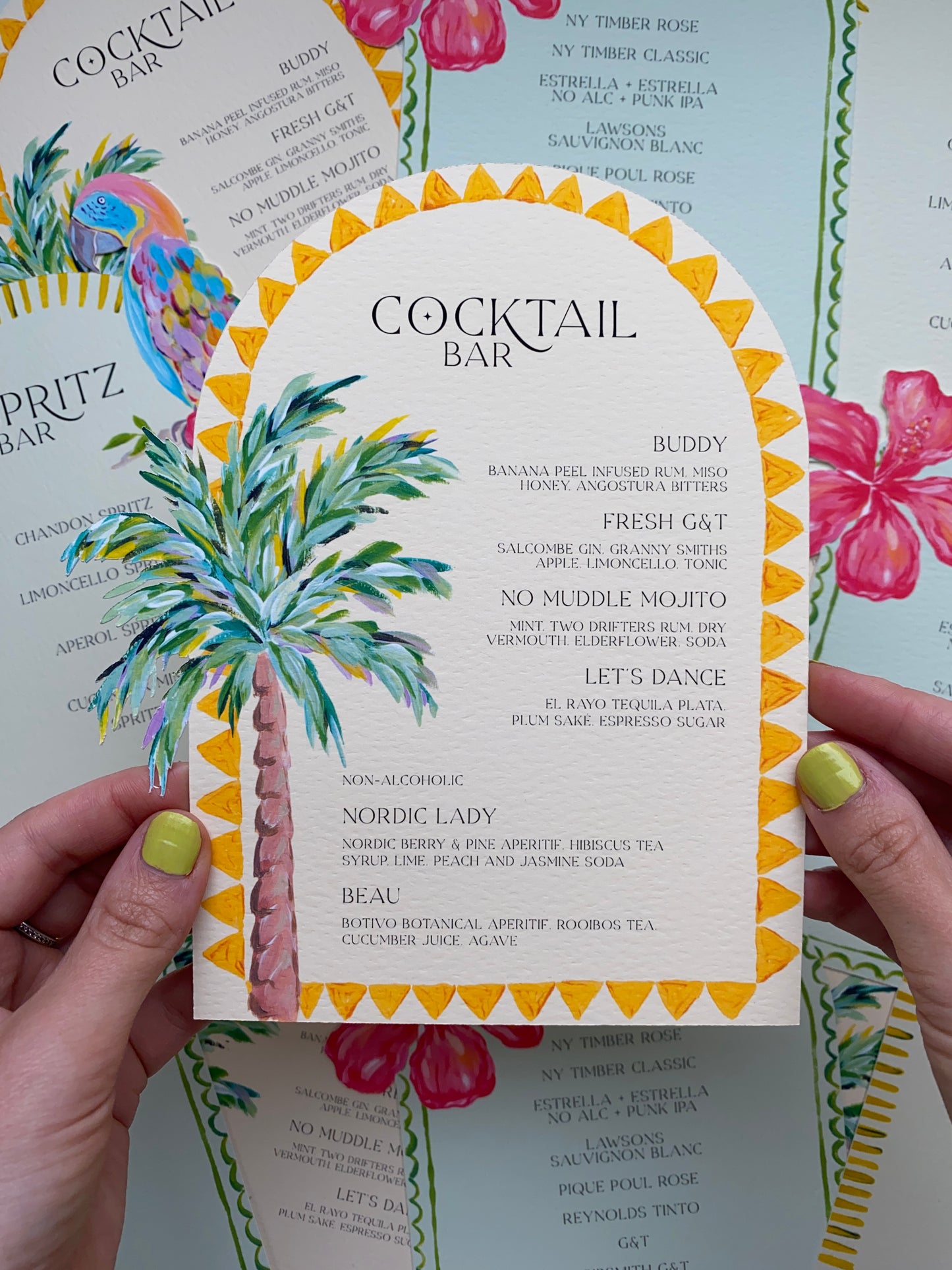 tropical Bespoke Cut Drinks Menu