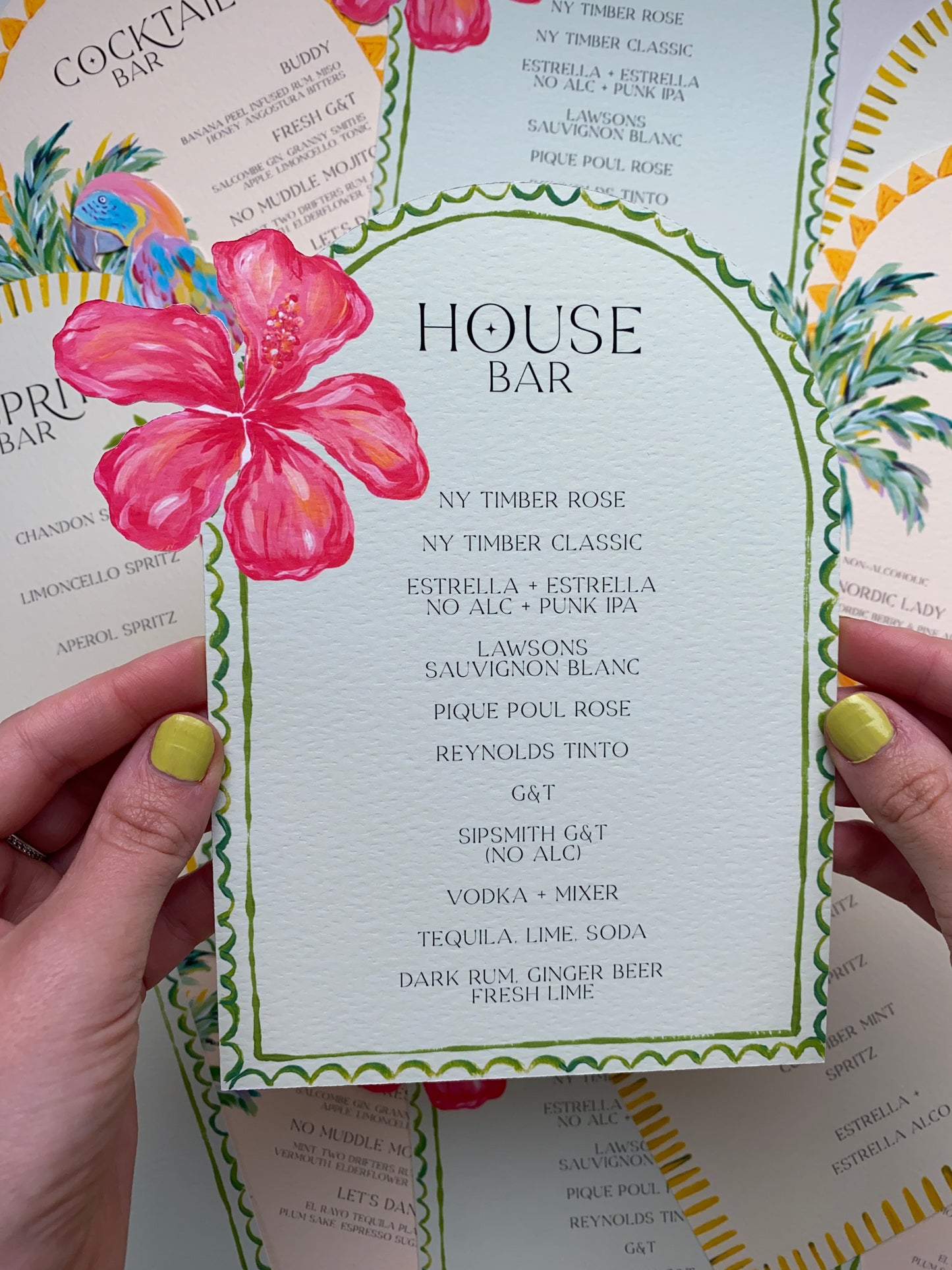 tropical Bespoke Cut Drinks Menu