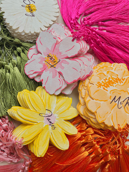 Watercolour Floral tassel Place Cards