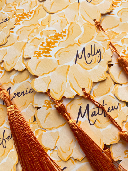 Watercolour Floral tassel Place Cards