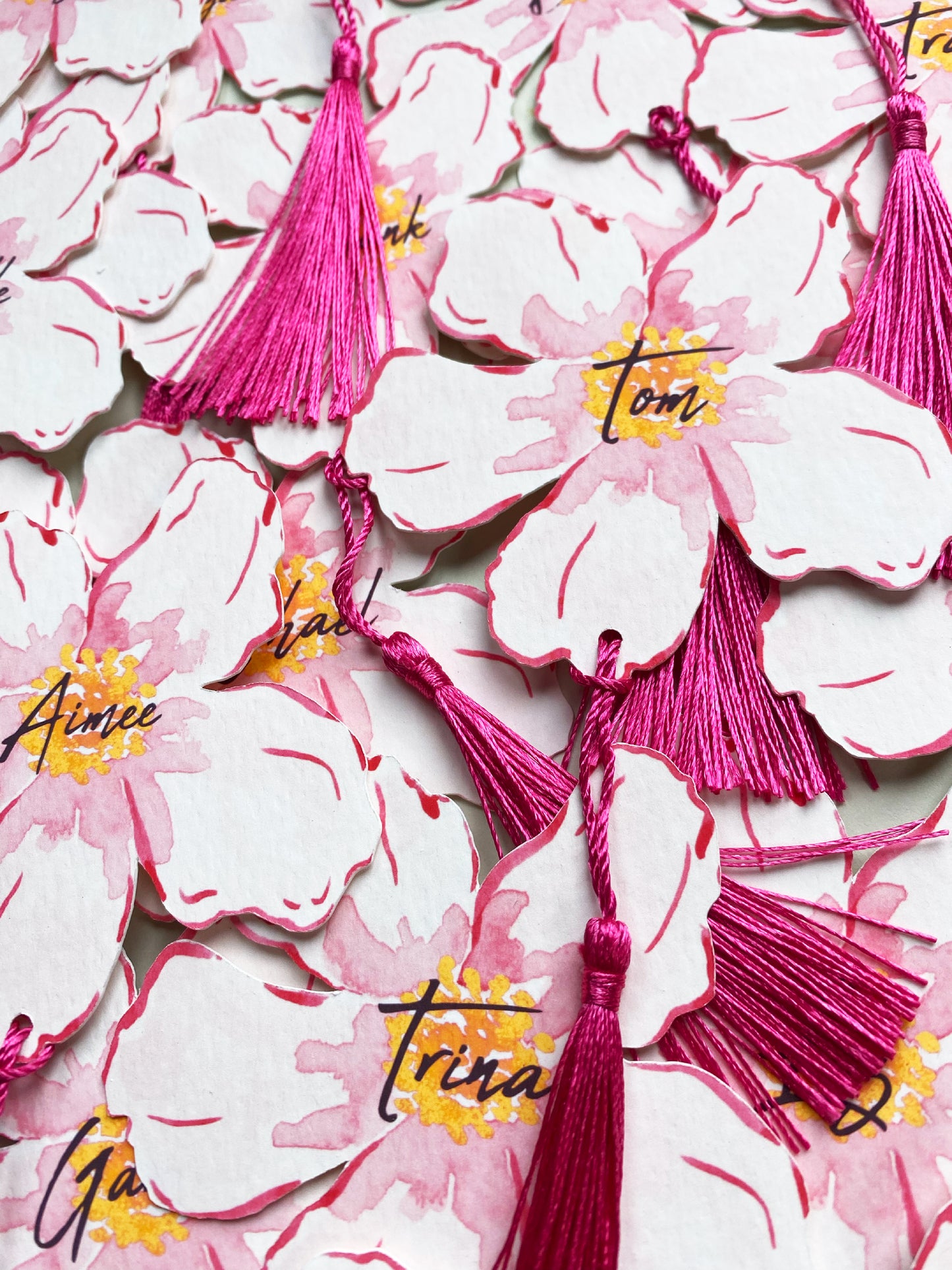 Watercolour Floral tassel Place Cards