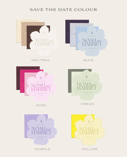 Printed Flower Save The Date