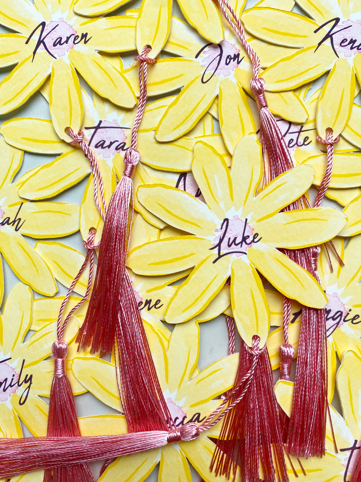 Watercolour Floral tassel Place Cards
