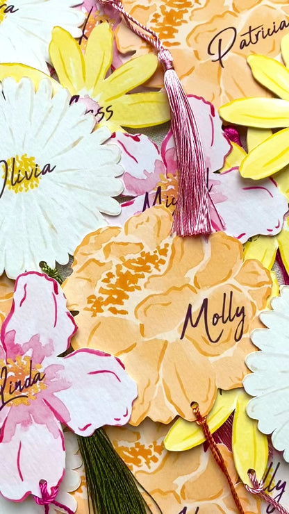 Watercolour Floral tassel Place Cards
