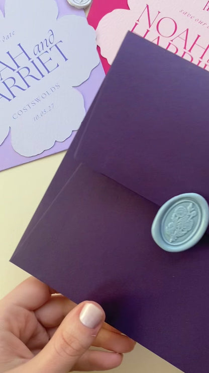 Printed Flower Save The Date